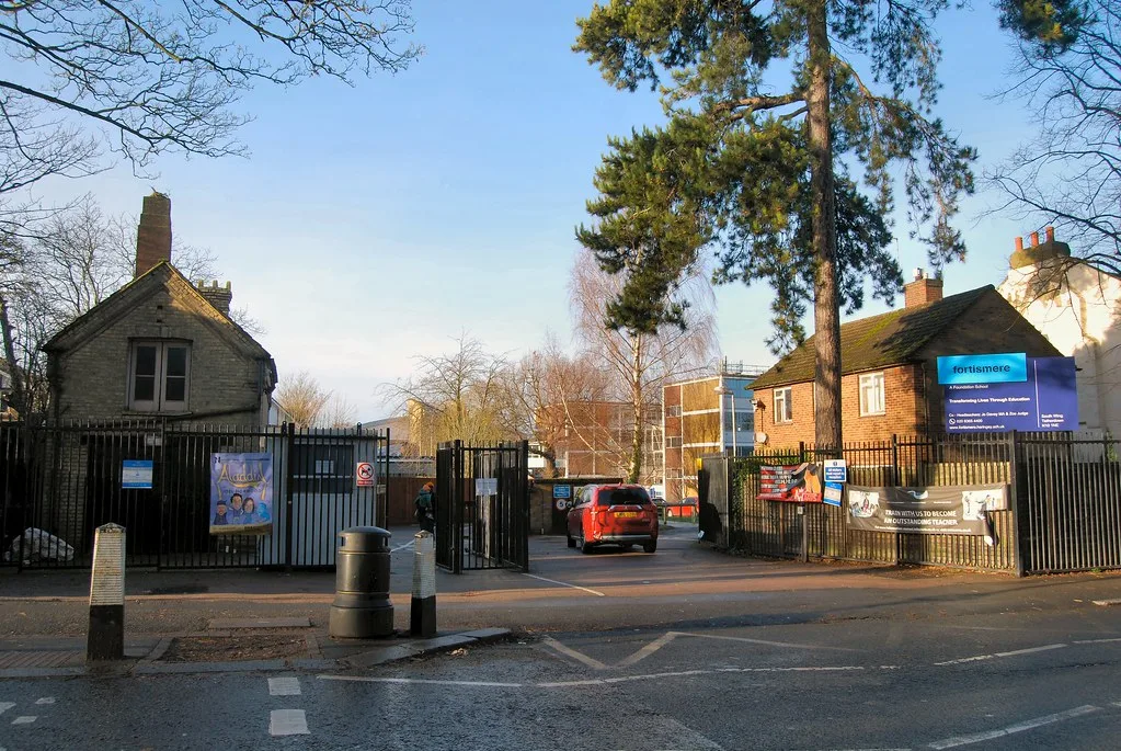 The entrance to Fortismere School in Muswell Hill.