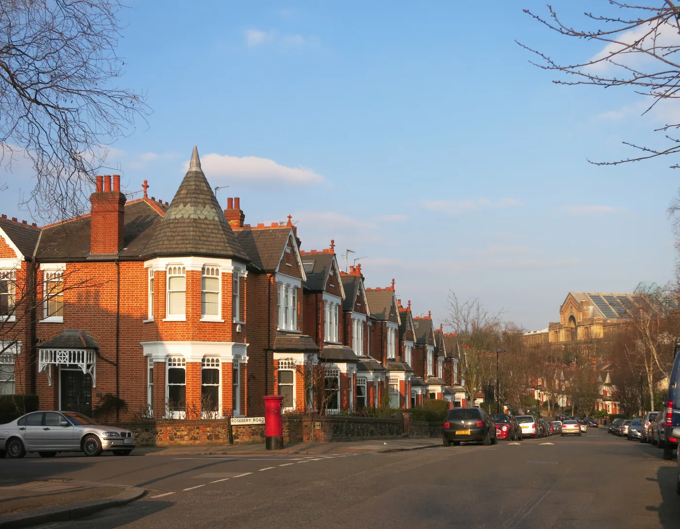 Dukes Avenue, Muswell Hill, with Alexandra Palace on the skyline. Uber journeys to this road were blocked during event times as part of a 2026 pilot.