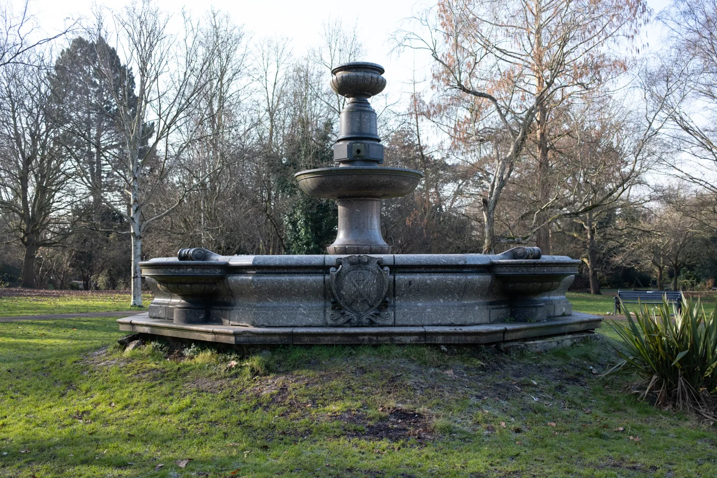 Priory Park, Hornsey, in February. The park takes Christmas trees at a signed drop-off point at the old bowling green each January.