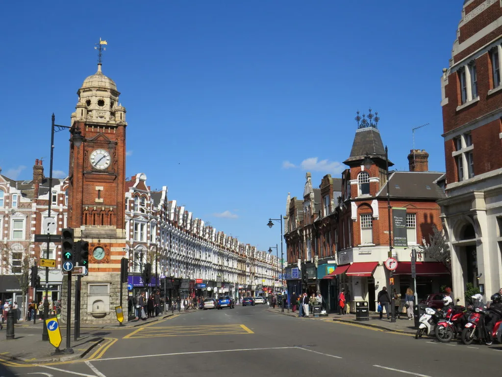 The clock tower on Crouch End Broadway